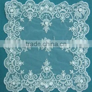Fancy Rosette Ivory Gold White Wedding Table Cloth thumbnail-2