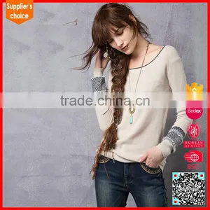 Latest Design Cashmere Knitted Sweaters Jumpers 100 % Cashmere Sweater Women thumbnail-1
