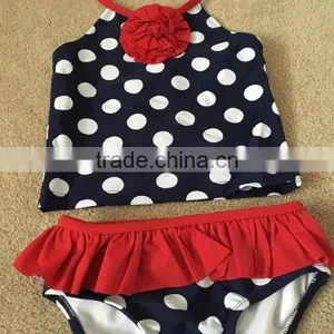 Blue and White Stripes One Piece Suit Baby Swimwear With a Bowknot thumbnail-6