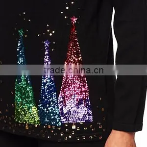 Women Black Sweater Christmas Trees Pattern Christmas Jumper Sweater thumbnail-4