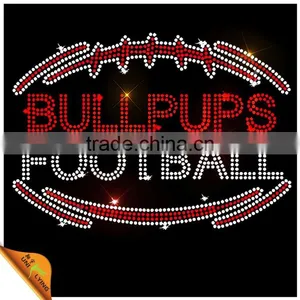 Wholesale Custom Shining Football Rhinestone Heat Transfer Designs thumbnail-1