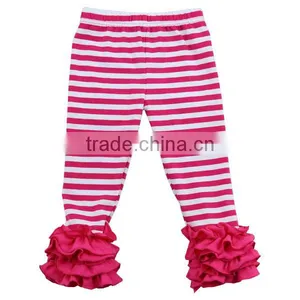 2017 Spring Fashion Valentine's Day Icing Pants Wholesale Cotton Triple Ruffle Baby Leggings Pants thumbnail-2