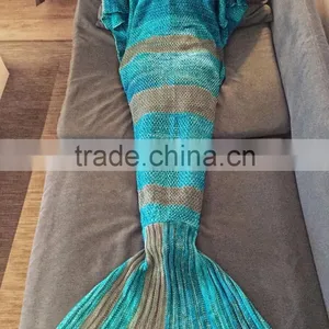 Wool Sofa Warm Mermaid Tail Blanket 2017 New Adult and Kids Sofa Bed Throw Blankets thumbnail-5