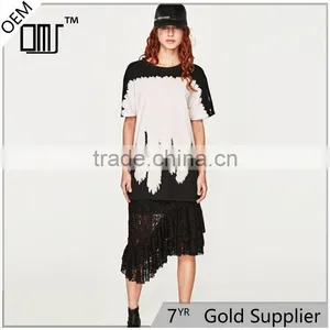 2017 Summer Round Neck and Short Sleeves Oversized Tie Dye Shirts thumbnail-1