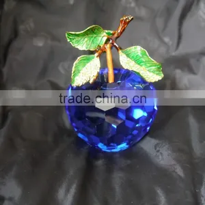 Wedding Gifts for Guests Blue k9 Crystal Apple thumbnail-1