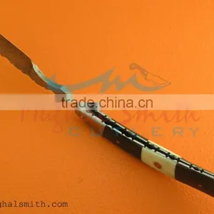 Damascus Steel Razor With Camel Bone and Wood Handle thumbnail-2