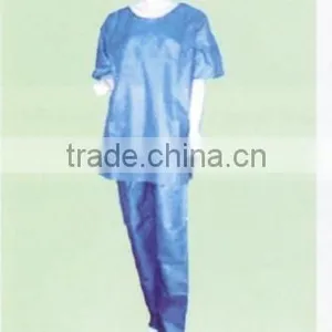 Disposable PP Non-woven Medical Blue/white Short-sleeved Suits thumbnail-1