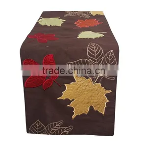 Nice Embroidery Designs Maple Leaf Table Runner for Decoration thumbnail-1