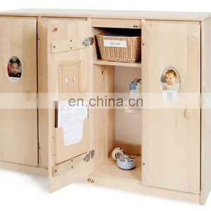 New Design Kindergarten Furniture Wooden Children Toy Storage Cabinets thumbnail-3