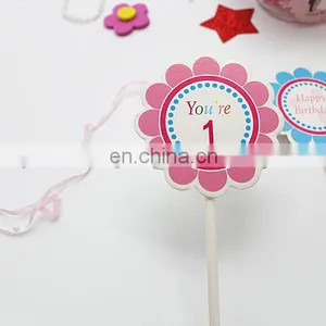 High Quality Colorful Flower Shape Baby Girl Birthday Cake Decoration thumbnail-5
