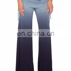 Women Fashion Folding High Waist Elastic Band Pants Tie thumbnail-2