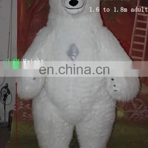New Arrival!!HI CE 2-3 Meters Inflatable Polar Mascot Costume for Adults,inflatable Bear Mascot Costume With Plush Hair thumbnail-3