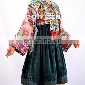 Vintage Traditional Kuchi Dress With Tassel - Afghan Ethnic Tribal Dress -Tribal Banjara Kuchi Dress -Afghan Kuchi Ethnic Dress thumbnail-3