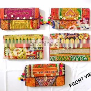 Wholesale Vintage Handmade Coin Purse-Indian Vintage Wedding Purse -Vintage Banjara Gypsy Clutch -Indian Embroidered Clutch Bag thumbnail-1