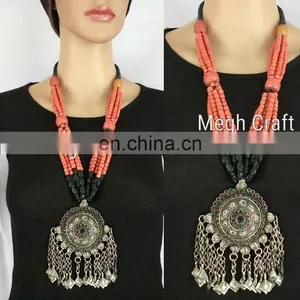 Vintage Pearl Beaded Jewelry- Vintage Beaded Necklaces - Vintage Jhummar Necklace thumbnail-1