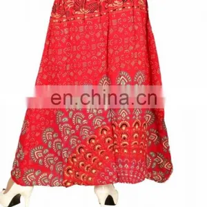 Mandala Printed Skirt and Dress Stretch Waist Ethnic Casual Skirt Bohemian Women Skirt Wrap New Women Skirt Rayon Indian thumbnail-3