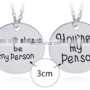 Jewelry 2pcs/set YOU ARE MY PERSON Anchor Pendant Tag Necklace You Will Always be my Person Jewelry Couple for Valentine's Gifts thumbnail-2