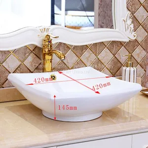 Good Selling Bathroom New Special Tabletop White Cabinet Wash Hand no Hole Basin Sink With Competitive Price thumbnail-2