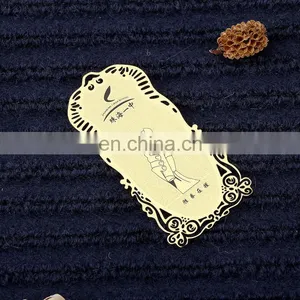 Promotional Gifts Customized Corrosion Logo Matte Gold Color Wholesalse Bookmark thumbnail-2