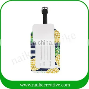 Manufacture Customize Personalized Cruisel Unicorn And Pineapple PU Leather Luggage Tag thumbnail-5