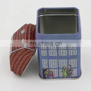 Small Square House Tea Cookie Coffee Tin Can thumbnail-4