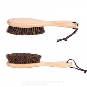Natural Horsehair Shoes Brush Leather Cleaning Brush With Long Wood Handle for Upholstery, Cleaner Car Interior, Upholstery Furniture, Shoes,Leather Clothes,Handbags, Sofa thumbnail-3