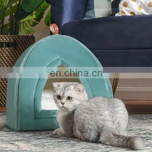Pet Supply Outdoor Travel Sleep Warmth Durable Waterproof 2 In 1 Cat Bed With Canopy thumbnail-2