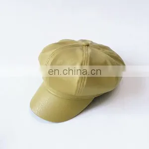 Children's Beret Autumn and Winter Girls Octagonal Hat British Retro Leather Hat Baby Painter Hat Boy Pumpkin thumbnail-4