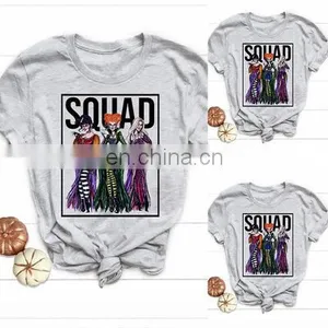 Hot Sale Halloween Hot Style Women's Witch Print Short Sleeve Casual Round Neck T-shirt thumbnail-1