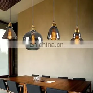 Creative Retro Ceiling Chandelier Lamp for Home Bar Vintage Glass Pendant Light Fixtures thumbnail-6