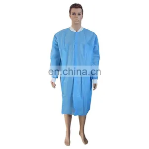 Non Woven Lab Coat For Doctor Uniform Knit Cuffs And Collar thumbnail-1