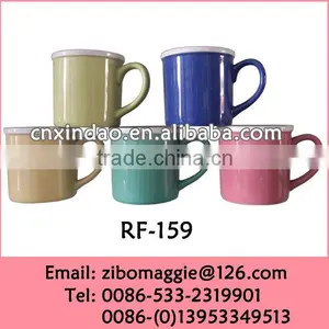 Hot Sale Beautiful Colored U Shape Ceramic Promotional Travel Mug Customized thumbnail-1