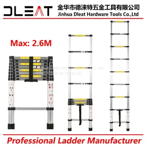 Dleat 2.6m Single Aluminum Telescopic Ladder With EN131 thumbnail-1