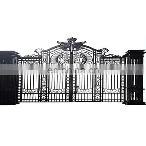 European Style Modern House Gate Designs Front Door Wrought Iron Main Gate for Garden thumbnail-4