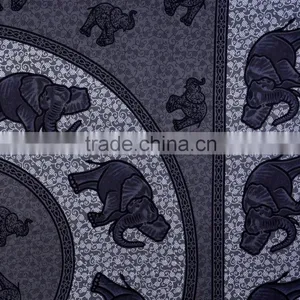 Indian Tapestry Cotton Gray Mandala Elephants Vintage Wall Hanging Tapestries Throw Bedsheet thumbnail-3