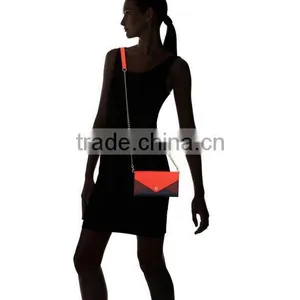 Saffiano Leather Ladies Envelope Clutch Wallet Crossbody Wallet Bag With Shoulder Chain thumbnail-6