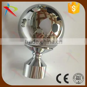 Metals Shiny Chrome BALL FINIALS for Curtain ROD Draperies With 6 Holes thumbnail-1