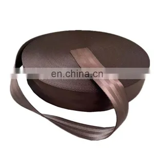 Hot Sales Durable Brown Color 47mm High Tenacity OEM Fabric Woven Polyester Webbing Strap for Airplane Car Seat Belt thumbnail-5