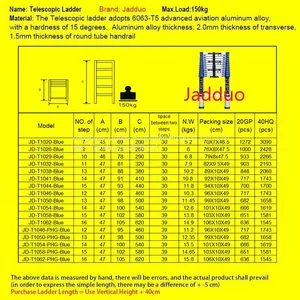 Single Blue Telescopic Ladder thumbnail-2