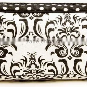 Black Flower Printed Canvas Small Essential Oil Carrying Case Holds 10bottles, Flower/polka Canvas Essential Oil Carry Bag /case thumbnail-2
