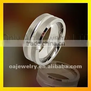 2013 New Design Shiny Polish Cobalt Free Mens Tungsten Ring thumbnail-1
