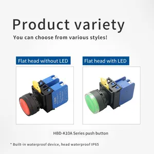 Ip65 22mm Plastic Red Flat Round Head 10a 1no1nc Start Stop Push Button Switch Momentary thumbnail-2
