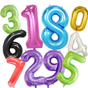 Foil Globus Large Number Balloon 0123456789 De Numeros Helium Balloons for Birthday Party Supplies Decorations thumbnail-1