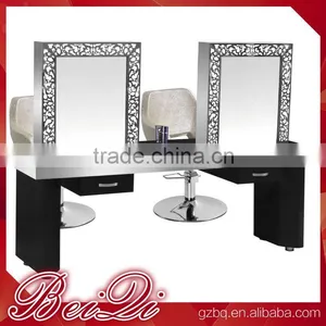Luxury Hair Barber Salon Station Equipment Professional Double Salon Mirror Hair Dressing Mirror thumbnail-1