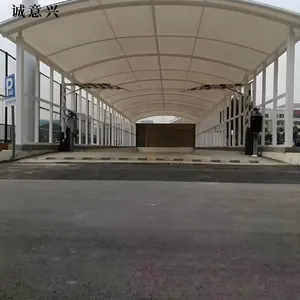 Stadium Grandstand Tensile Fabric Canopy Cover – PTFE Membrane With Curved Steel Frame for Football Field Bleacher Roof thumbnail-5