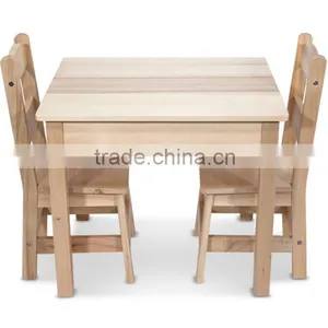 Wooden Children Table and 2 Chairs Set thumbnail-1
