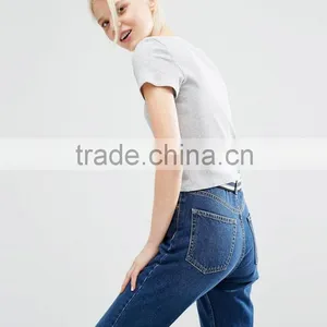China Apparel Supplier Button-Up Crop Top thumbnail-3