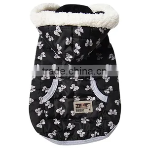 Bow Print Winter Coat Lamb Fabrics Dog Pet Vest thumbnail-6