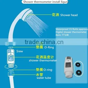 Led Alert Digital Shower Head Thermometer thumbnail-1