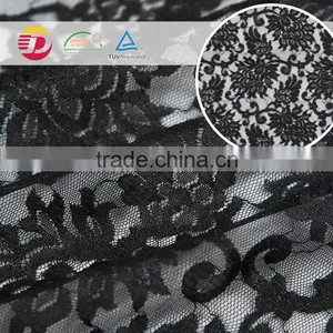 Wholesale Cheap Sexy Black 100 Poly Voile Lace Embroidered Fabric thumbnail-1